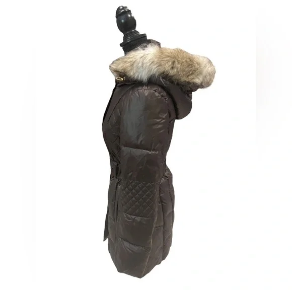 Laundry Puffer Hooded Jacket with Belt Bronze Extra Small